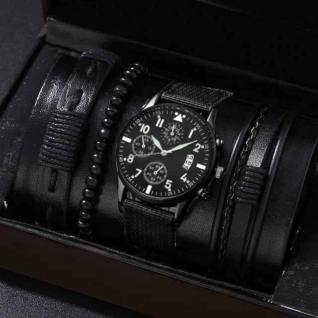 Men's Business Style Alloy Case Mineral Reinforced Glass Mirror Stainless Steel Buckle Imitation Leather Strap Round Dial Quartz Watch - Image 2