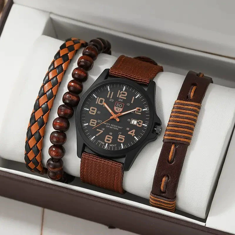 Men's Business Style Alloy Case Mineral Reinforced Glass Mirror Stainless Steel Buckle Imitation Leather Strap Round Dial Quartz Watch - Image 20