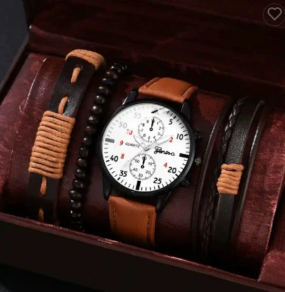 Men's Business Style Alloy Case Mineral Reinforced Glass Mirror Stainless Steel Buckle Imitation Leather Strap Round Dial Quartz Watch - Image 26