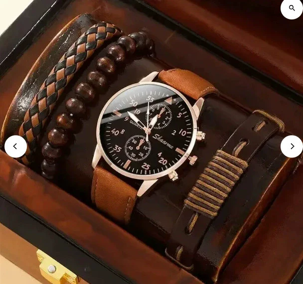 Men's Business Style Alloy Case Mineral Reinforced Glass Mirror Stainless Steel Buckle Imitation Leather Strap Round Dial Quartz Watch - Image 32