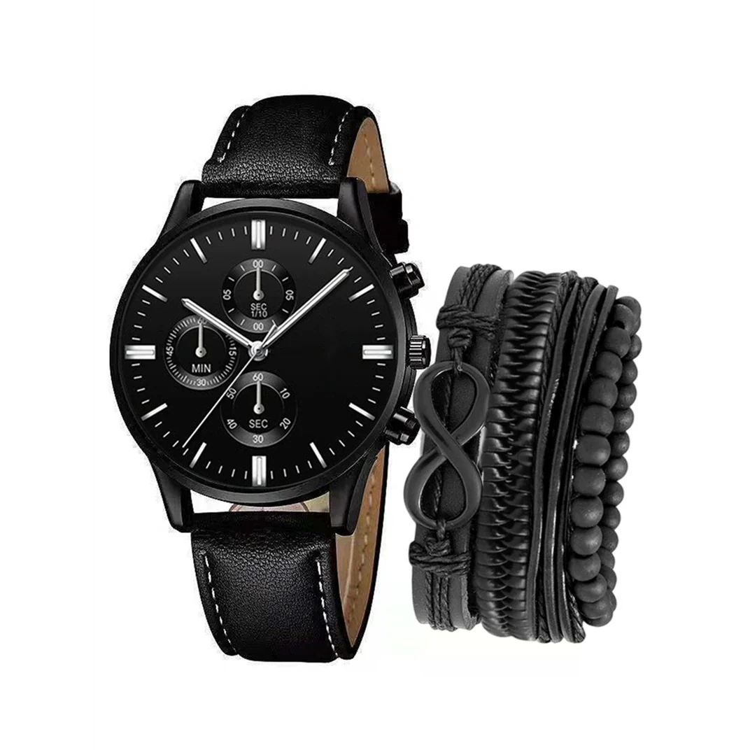 Men's Business Style Alloy Case Pu Strap Round Dial Wrist Watch - Image 6