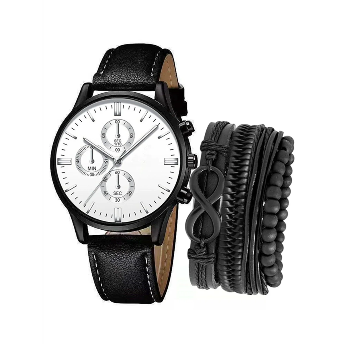 Men's Business Style Alloy Case Pu Strap Round Dial Wrist Watch - Image 7