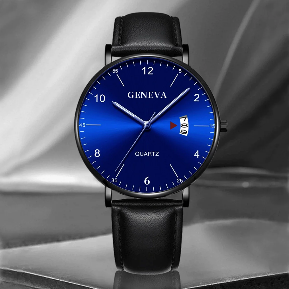 Men's Business Style Alloy Case Quartz Calendar Belt Watch With Imitation Leather Strap And Stainless Steel Clasp Round Dial - Image 7