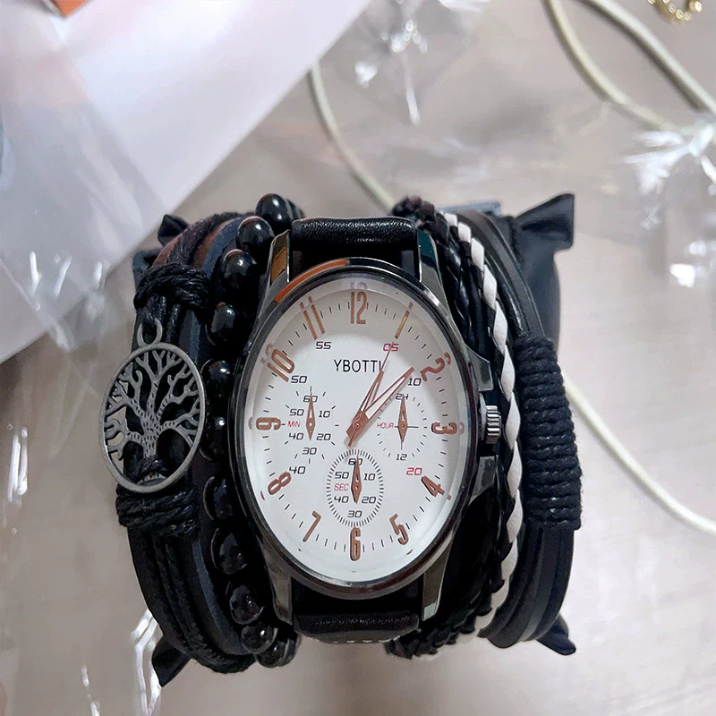 Men's Business Style Alloy Case Quartz Watch With Imitation Leather Strap And Round Dial - Image 13