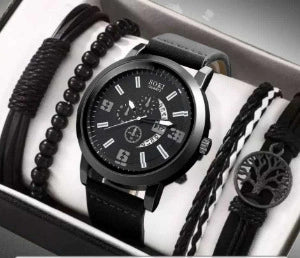Men's Business Style Alloy Case Quartz Watch With Imitation Leather Strap And Round Dial - Image 15