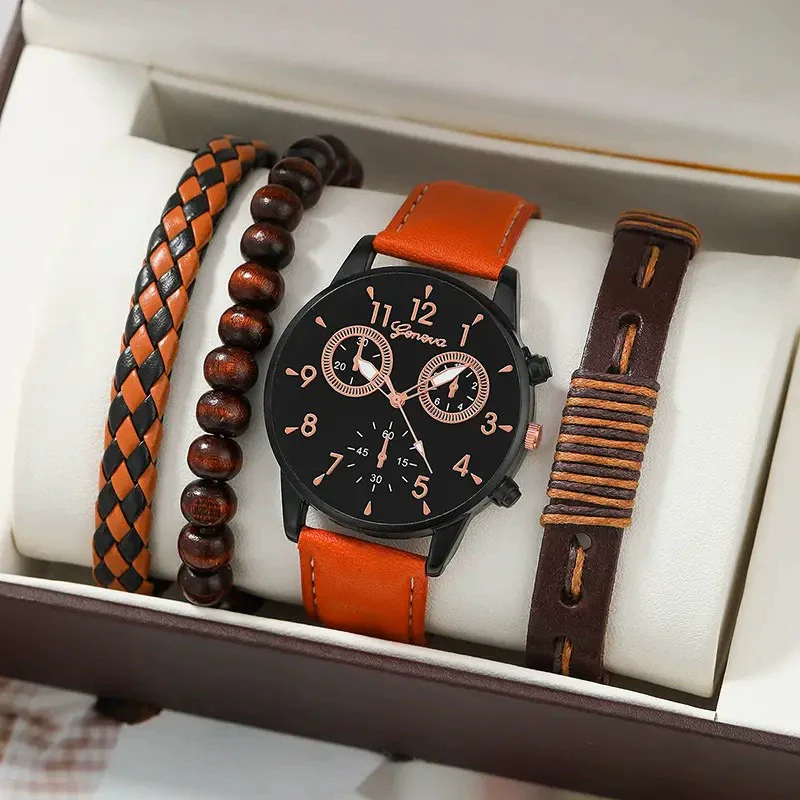 Men's Business Style Alloy Case Quartz Watch With Imitation Leather Strap And Stainless Steel Clasp Round Dial - Image 16