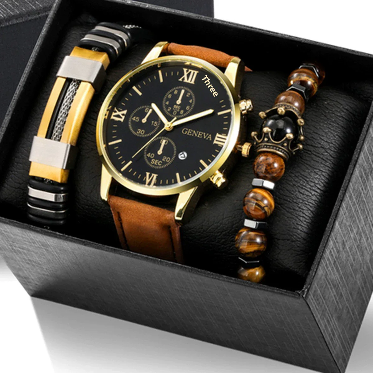 Men's Business Style Alloy Case Quartz Watch With Imitation Leather Strap And Stainless Steel Clasp Round Dial - Image 22
