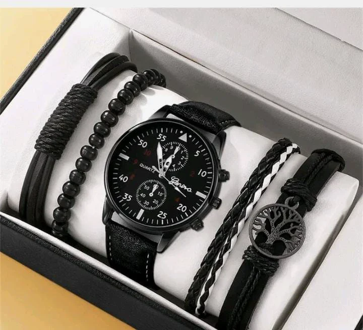 Men's Business Style Alloy Case Quartz Watch With Imitation Leather Strap And Stainless Steel Clasp Round Dial - Image 26