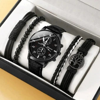 Men's Business Style Alloy Case Quartz Watch With Imitation Leather Strap And Stainless Steel Clasp Round Dial - Image 30