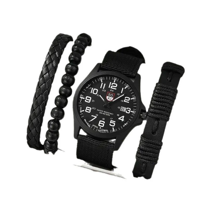Men's Business Style Alloy Case Quartz Watch With Imitation Leather Strap And Stainless Steel Clasp Round Dial - Image 4
