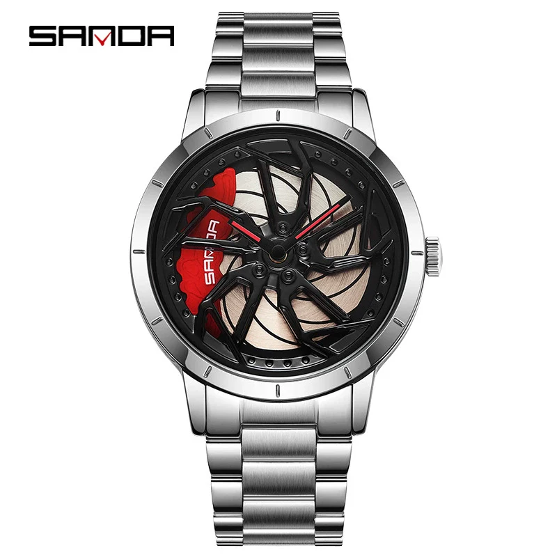Men's Business Style Alloy Case Quartz Watch With Mesh Or Steel Belt Round Dial Waterproof
