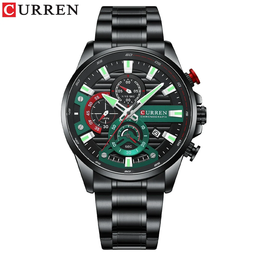 Men's Business Style Alloy Case Stainless Steel Band Round Dial Quartz Watch