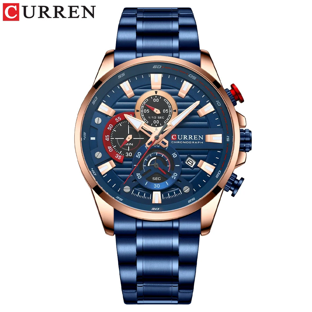 Men's Business Style Alloy Case Stainless Steel Band Round Dial Quartz Watch - Image 6