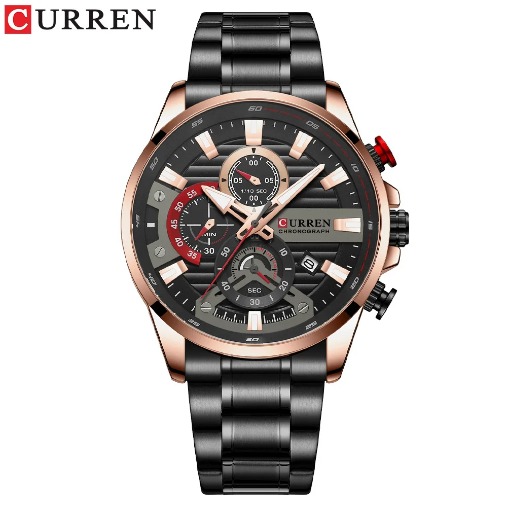 Men's Business Style Alloy Case Stainless Steel Band Round Dial Quartz Watch - Image 8