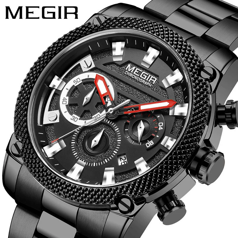 Men's Business Style Alloy Case Stainless Steel Strap Quartz Watch With Round Dial