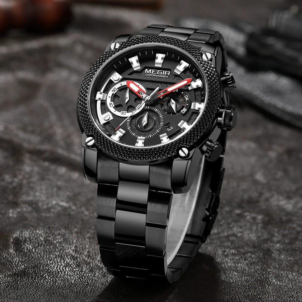 Men's Business Style Alloy Case Stainless Steel Strap Quartz Watch With Round Dial - Image 2