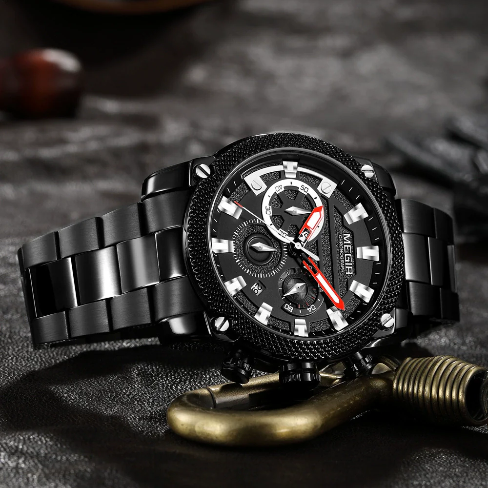 Men's Business Style Alloy Case Stainless Steel Strap Quartz Watch With Round Dial - Image 3