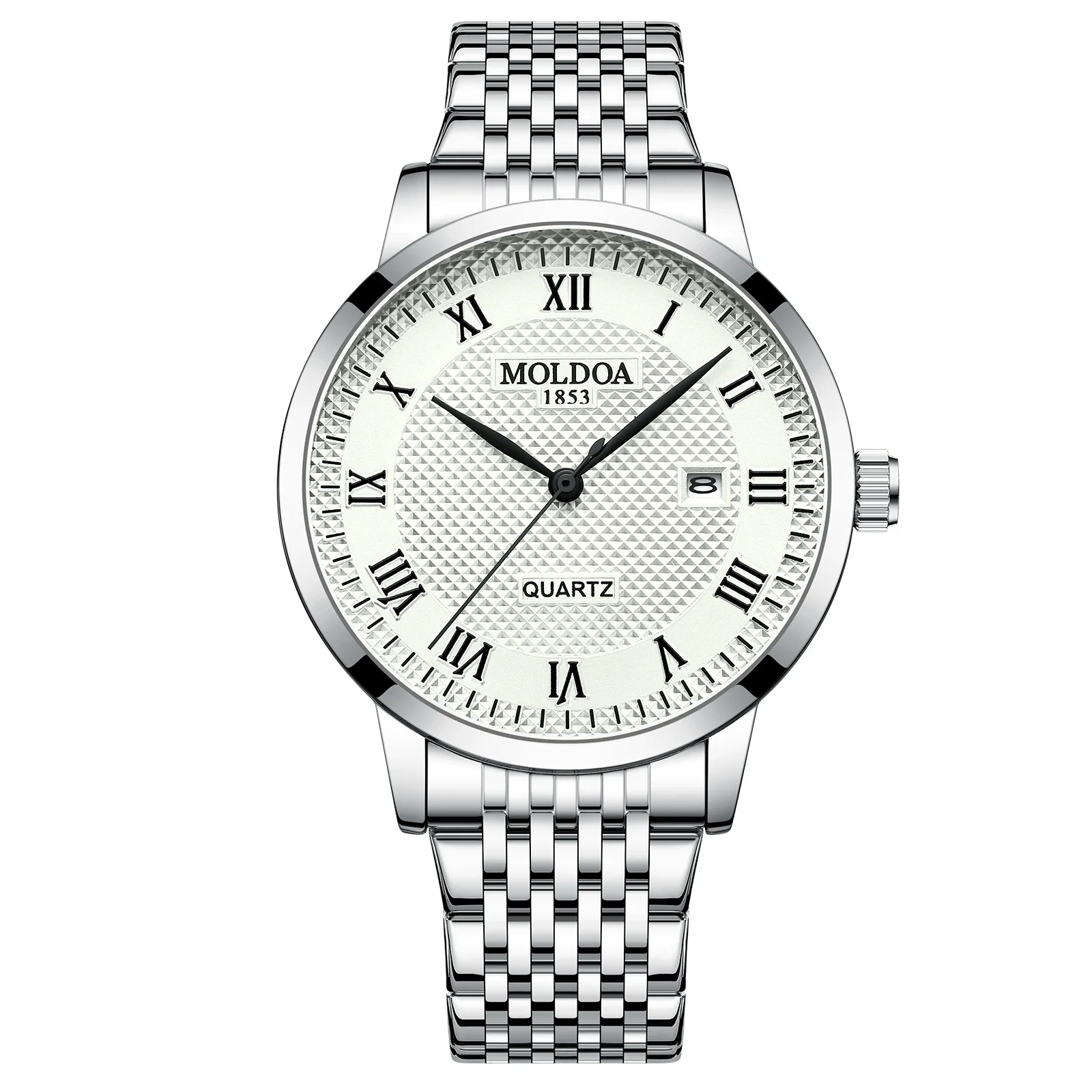 Men's Business Style Alloy Watch With Luminous Calendar Butterfly Double Snaps Waterproof Hollow Design And Round Dial - Image 3