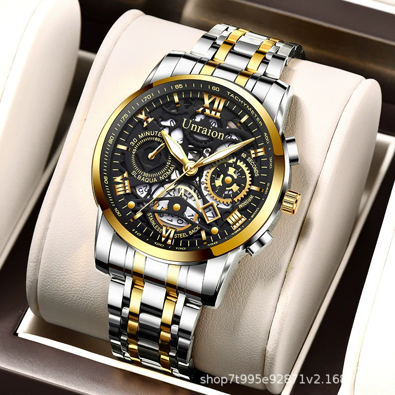 Men's Business Style Automatic Movement Waterproof Luminous Watch With Steel Case And Stainless Steel Strap - Image 7