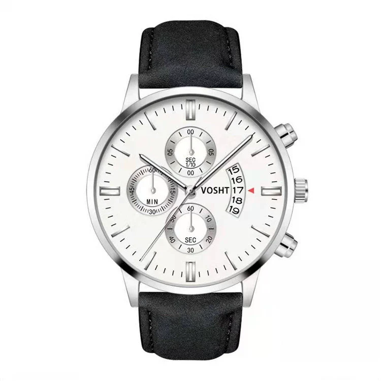 Men's Business Style Belt Calendar Watch With Imitation Leather Strap Alloy Case And Round Dial - Image 13