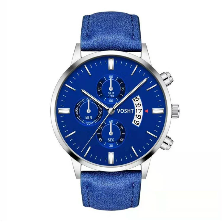 Men's Business Style Belt Calendar Watch With Imitation Leather Strap Alloy Case And Round Dial - Image 16