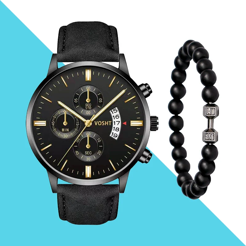 Men's Business Style Belt Calendar Watch With Imitation Leather Strap Alloy Case And Round Dial - Image 20