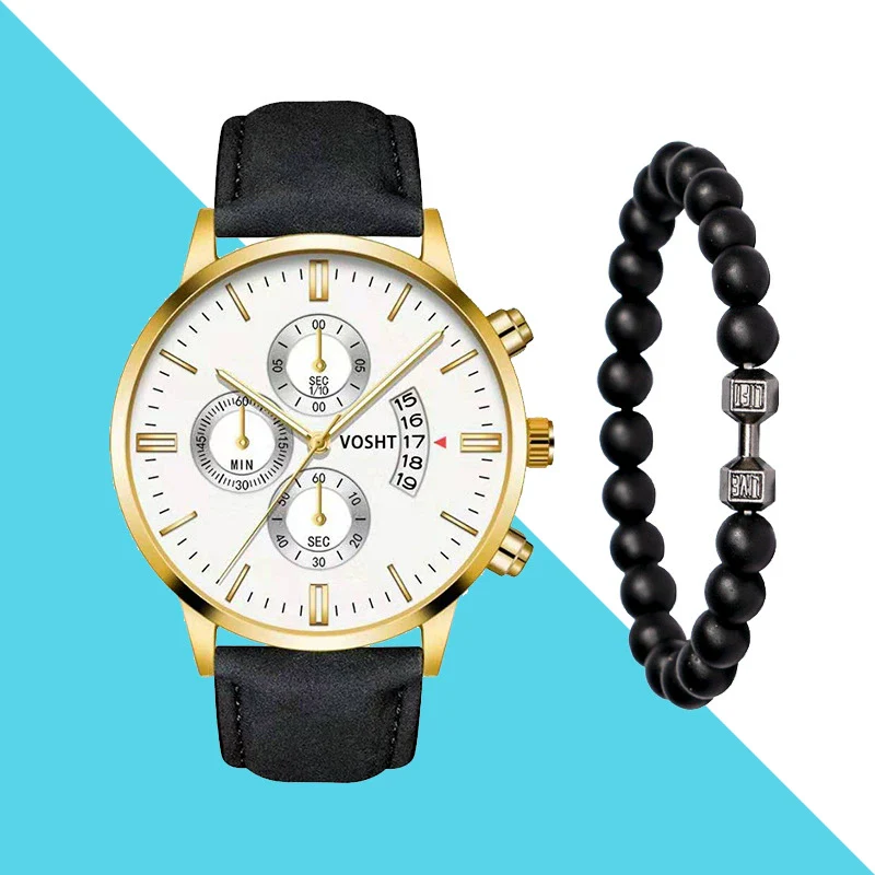 Men's Business Style Belt Calendar Watch With Imitation Leather Strap Alloy Case And Round Dial - Image 23