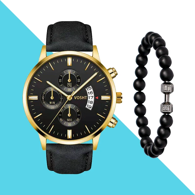 Men's Business Style Belt Calendar Watch With Imitation Leather Strap Alloy Case And Round Dial - Image 24