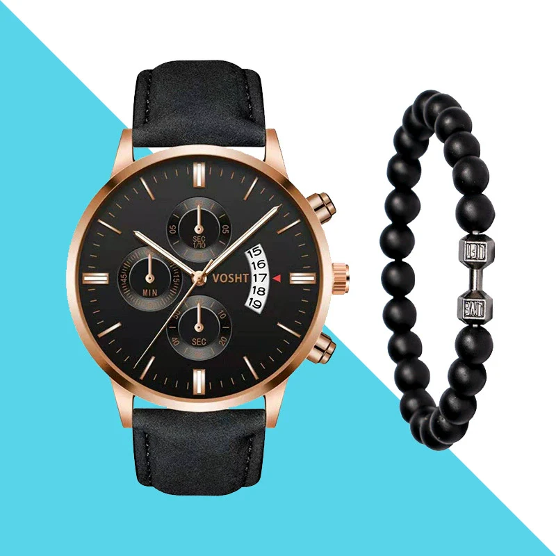 Men's Business Style Belt Calendar Watch With Imitation Leather Strap Alloy Case And Round Dial - Image 26