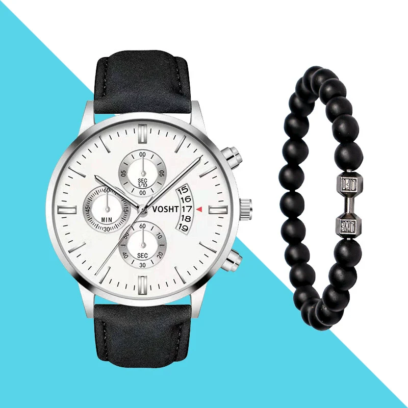 Men's Business Style Belt Calendar Watch With Imitation Leather Strap Alloy Case And Round Dial - Image 27