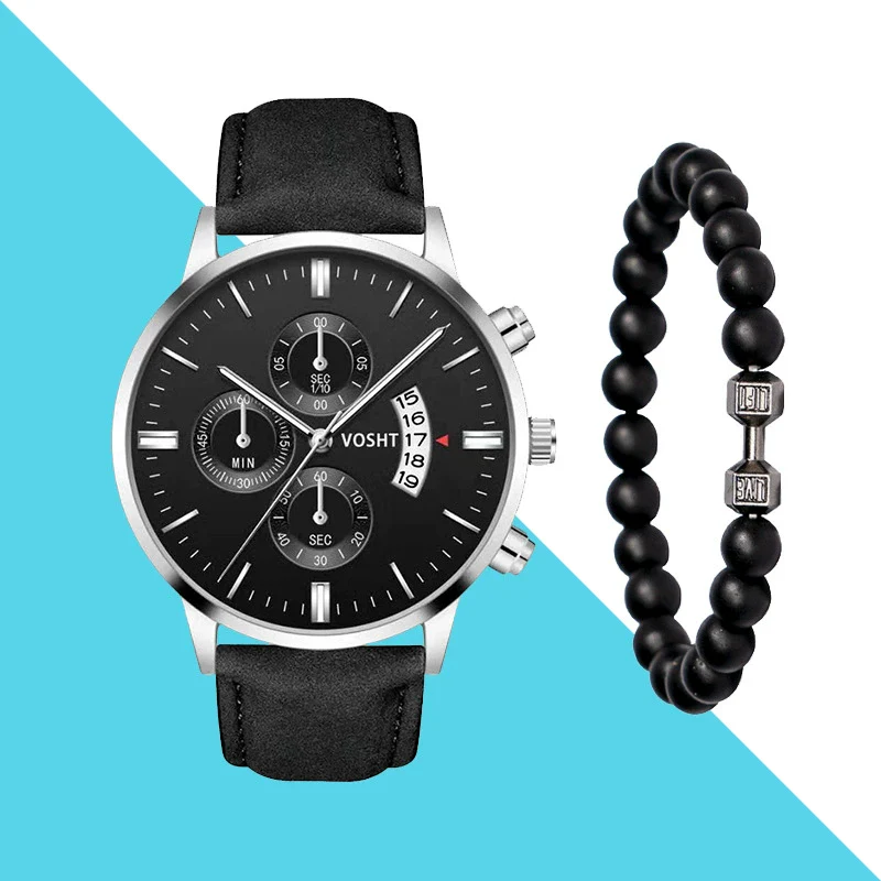 Men's Business Style Belt Calendar Watch With Imitation Leather Strap Alloy Case And Round Dial - Image 28