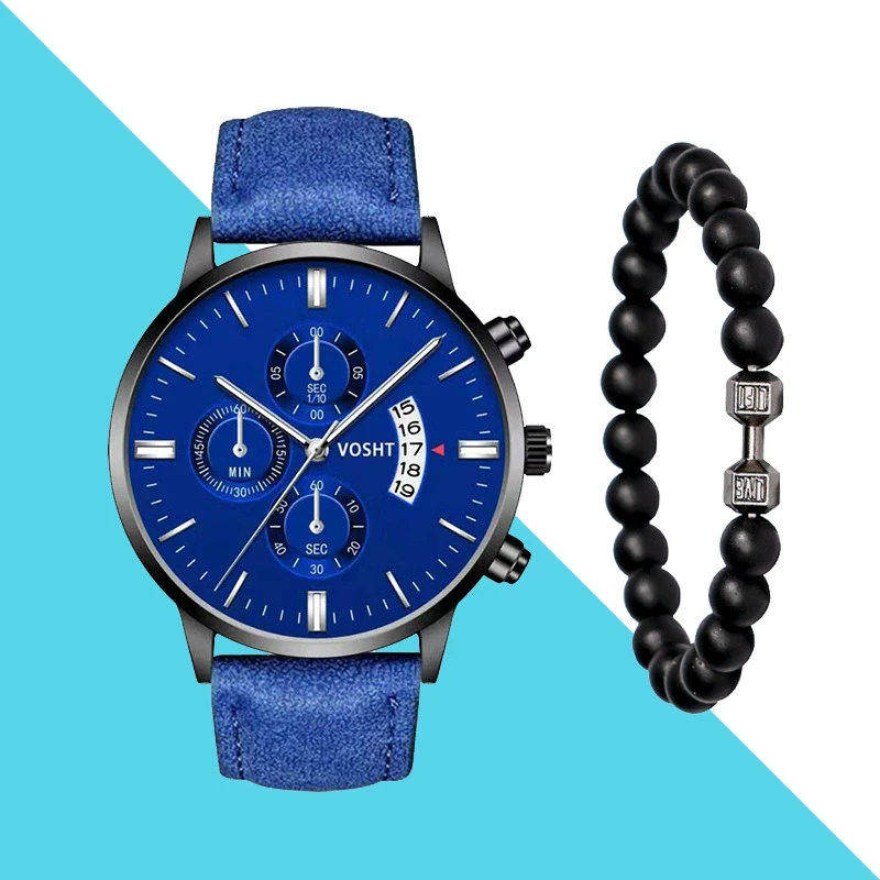 Men's Business Style Belt Calendar Watch With Imitation Leather Strap Alloy Case And Round Dial - Image 29