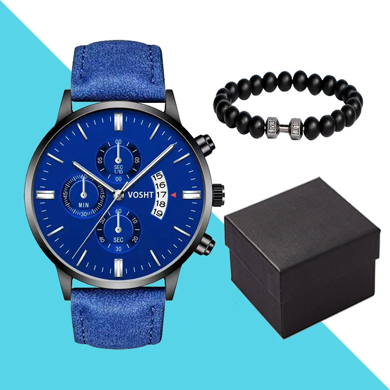 Men's Business Style Belt Calendar Watch With Imitation Leather Strap Alloy Case And Round Dial - Image 3