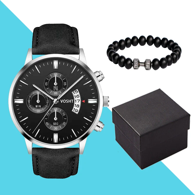 Men's Business Style Belt Calendar Watch With Imitation Leather Strap Alloy Case And Round Dial - Image 38