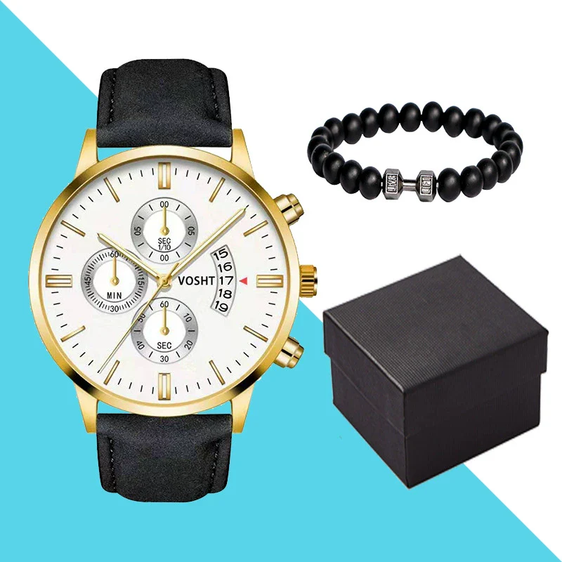 Men's Business Style Belt Calendar Watch With Imitation Leather Strap Alloy Case And Round Dial - Image 5
