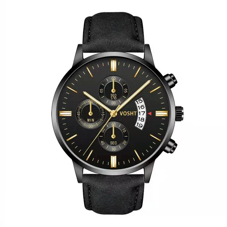 Men's Business Style Belt Calendar Watch With Imitation Leather Strap Alloy Case And Round Dial - Image 6