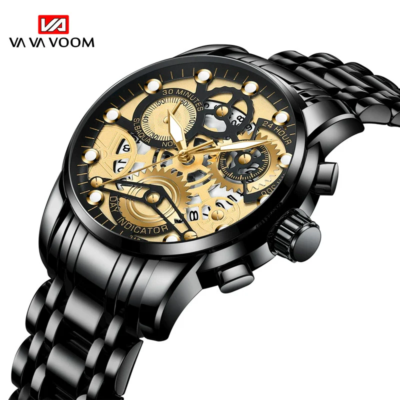 Men's Business Style Metal Case Stainless Steel Strap Round Dial Quartz Movement Waterproof Watch With Mineral Strengthened Glass Mirror - Image 11