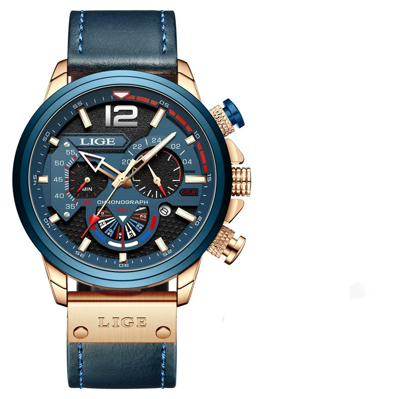 Men's Business Style Multifunctional Watch With Leather Strap Alloy Case And Stainless Steel Buckle - Image 6