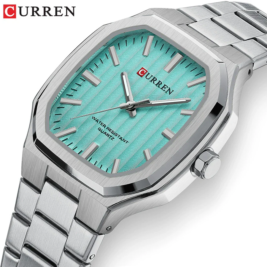 Men's Business Style Rectangular Square Steel Belt Watch Made Of Alloy Stainless Steel And Titanium - Image 5