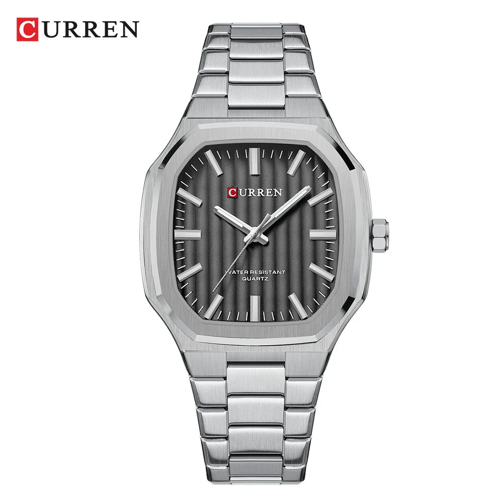 Men's Business Style Rectangular Square Steel Belt Watch Made Of Alloy Stainless Steel And Titanium - Image 8
