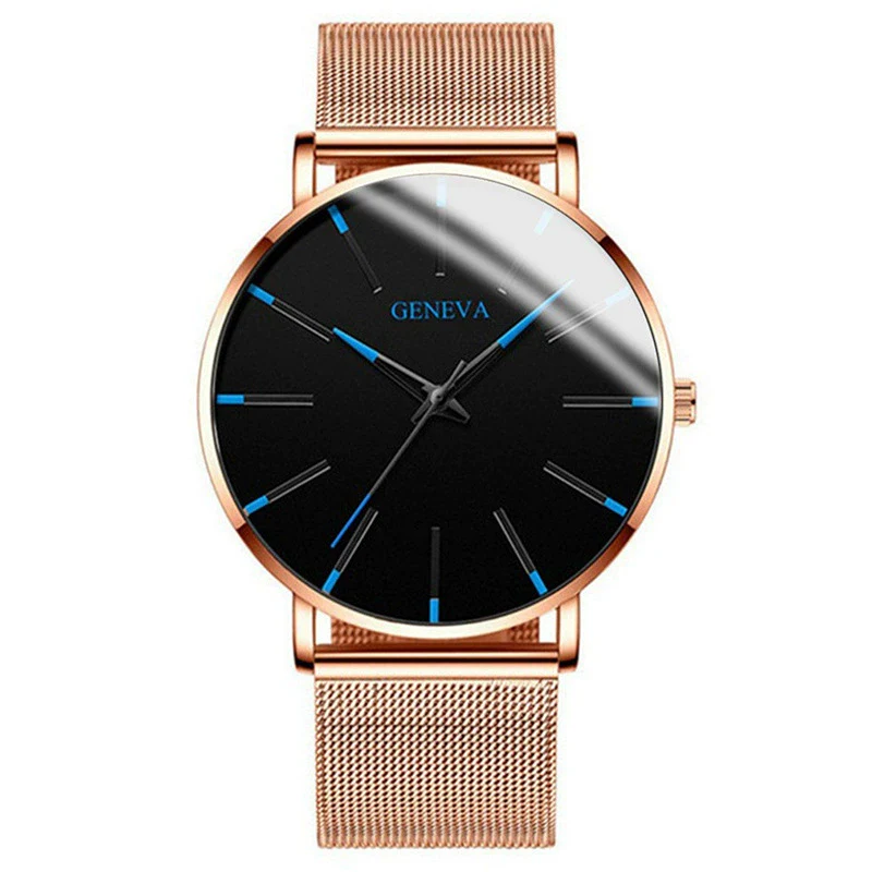 Men's Business Style Round Dial Alloy And Stainless Steel Quartz Watch With Printed Logo - Image 12