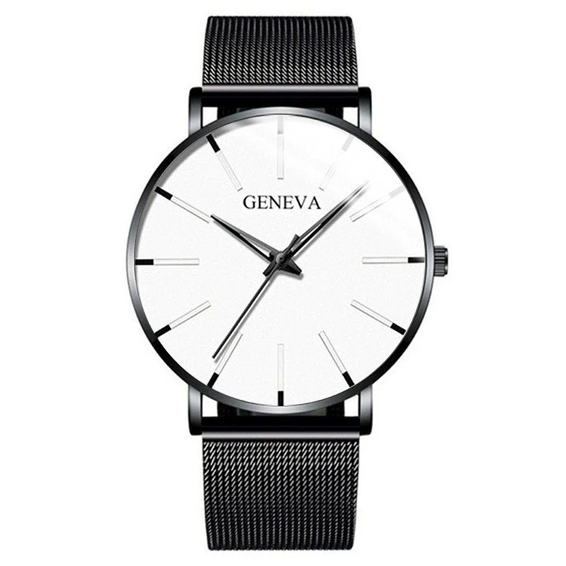 Men's Business Style Round Dial Alloy And Stainless Steel Quartz Watch With Printed Logo - Image 15
