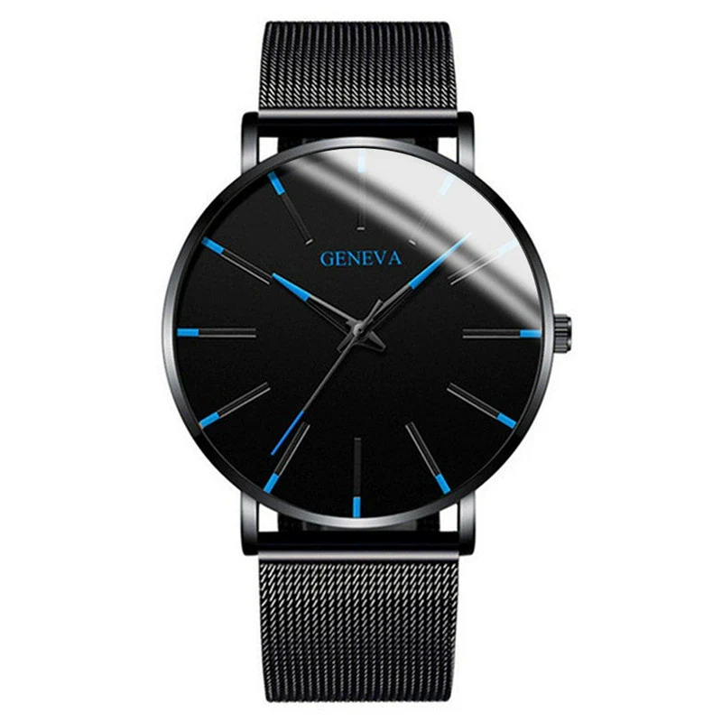 Men's Business Style Round Dial Alloy And Stainless Steel Quartz Watch With Printed Logo - Image 5
