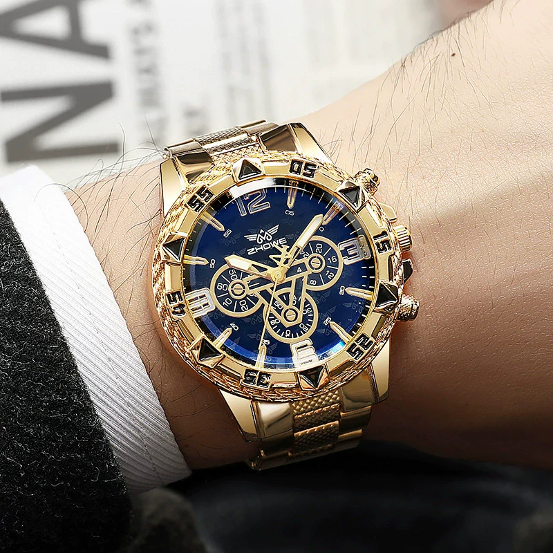 Men's Business Style Round Dial Alloy Case Stainless Steel Band Quartz Watch - Image 2