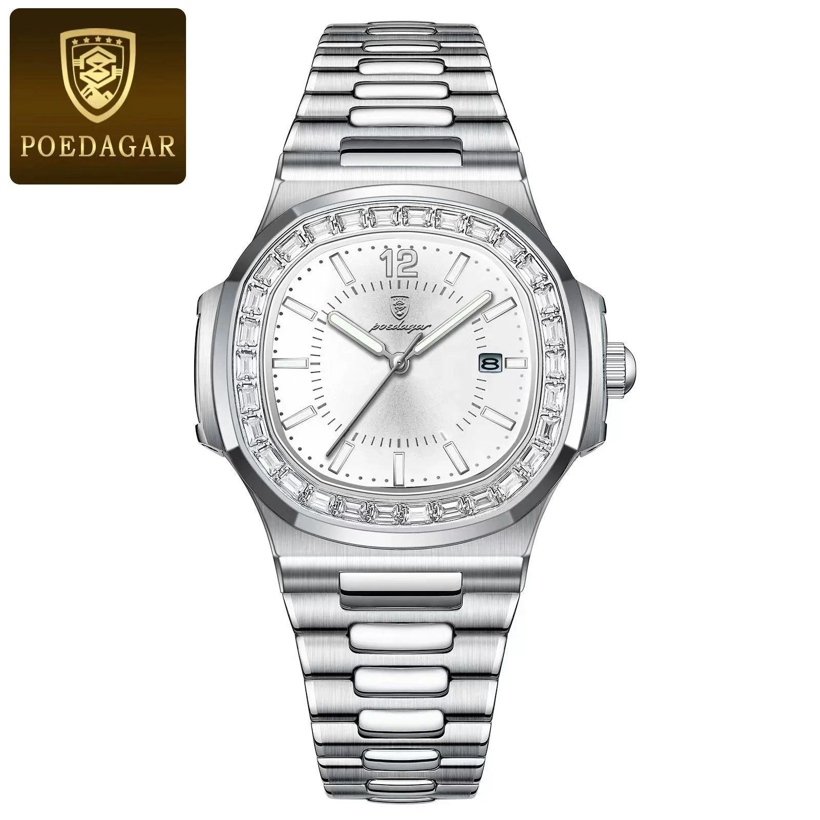 Men's Business Style Ultrathin Quartz Watch Alloy Case Stainless Steel Strap Square Dial Sapphire Crystal Glass Mirror - Image 2