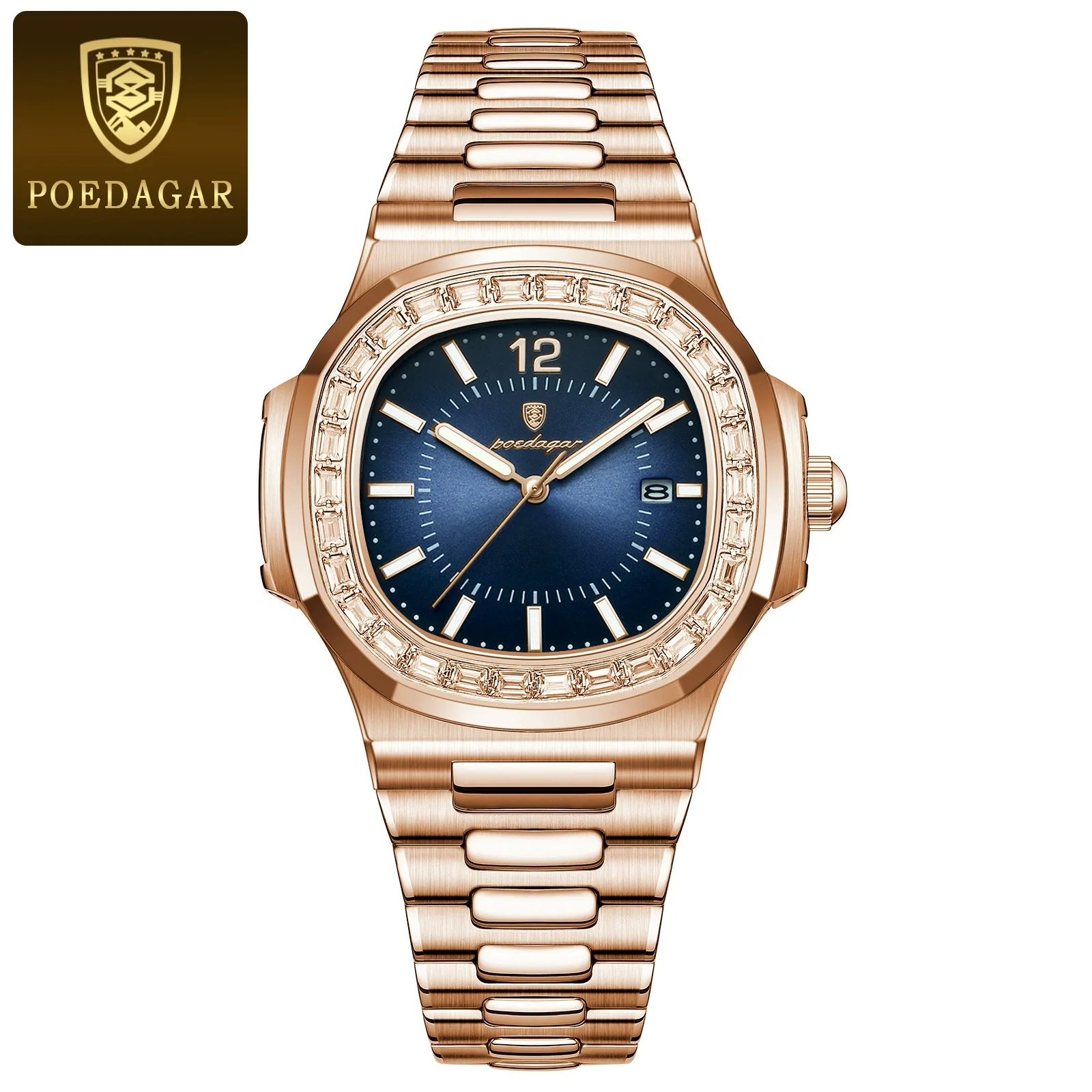 Men's Business Style Ultrathin Quartz Watch Alloy Case Stainless Steel Strap Square Dial Sapphire Crystal Glass Mirror - Image 5