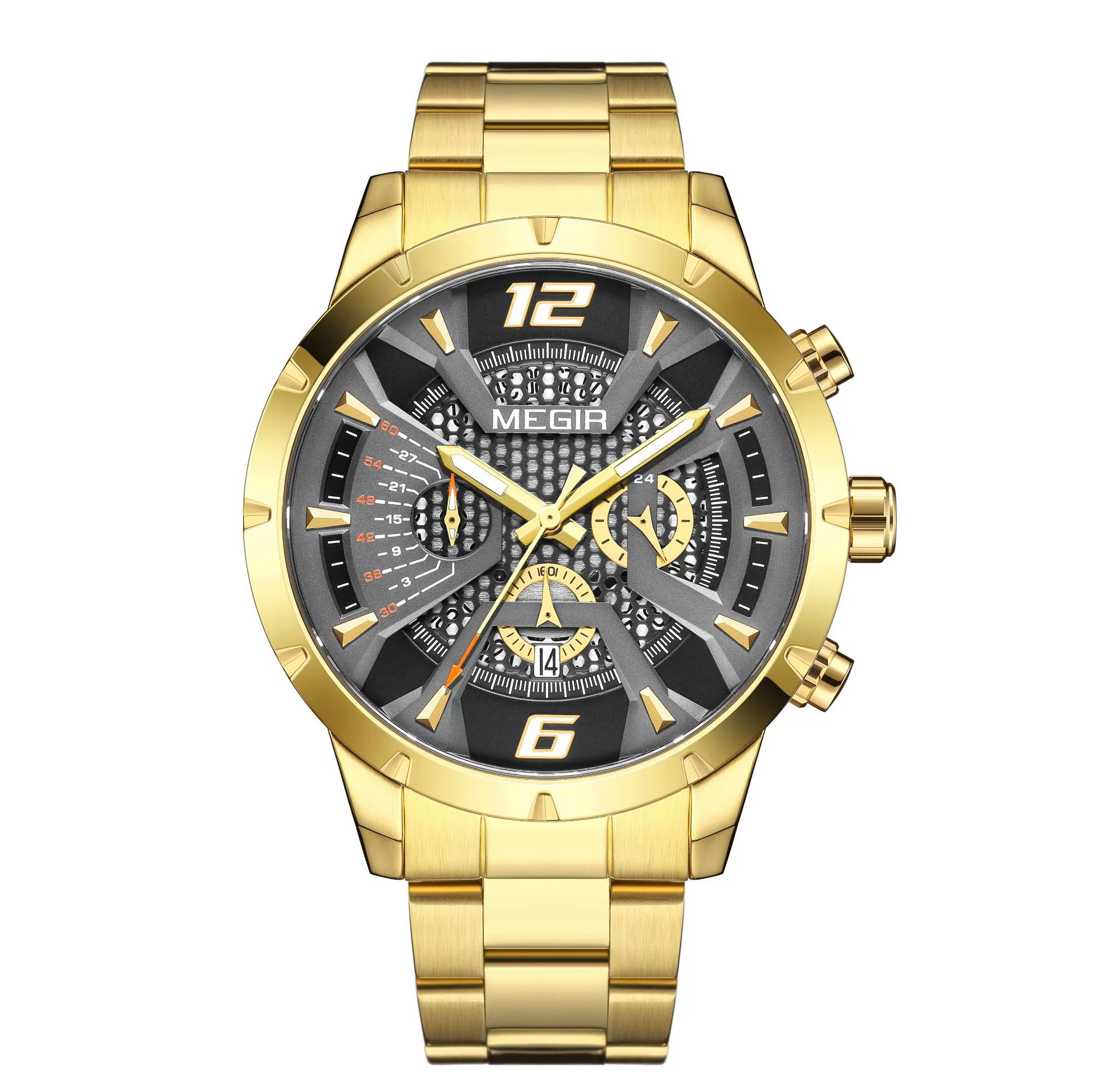 Men's Business Watch Alloy Case Stainless Steel Band Round Dial Mineral Strengthened Glass Mirror - Image 8