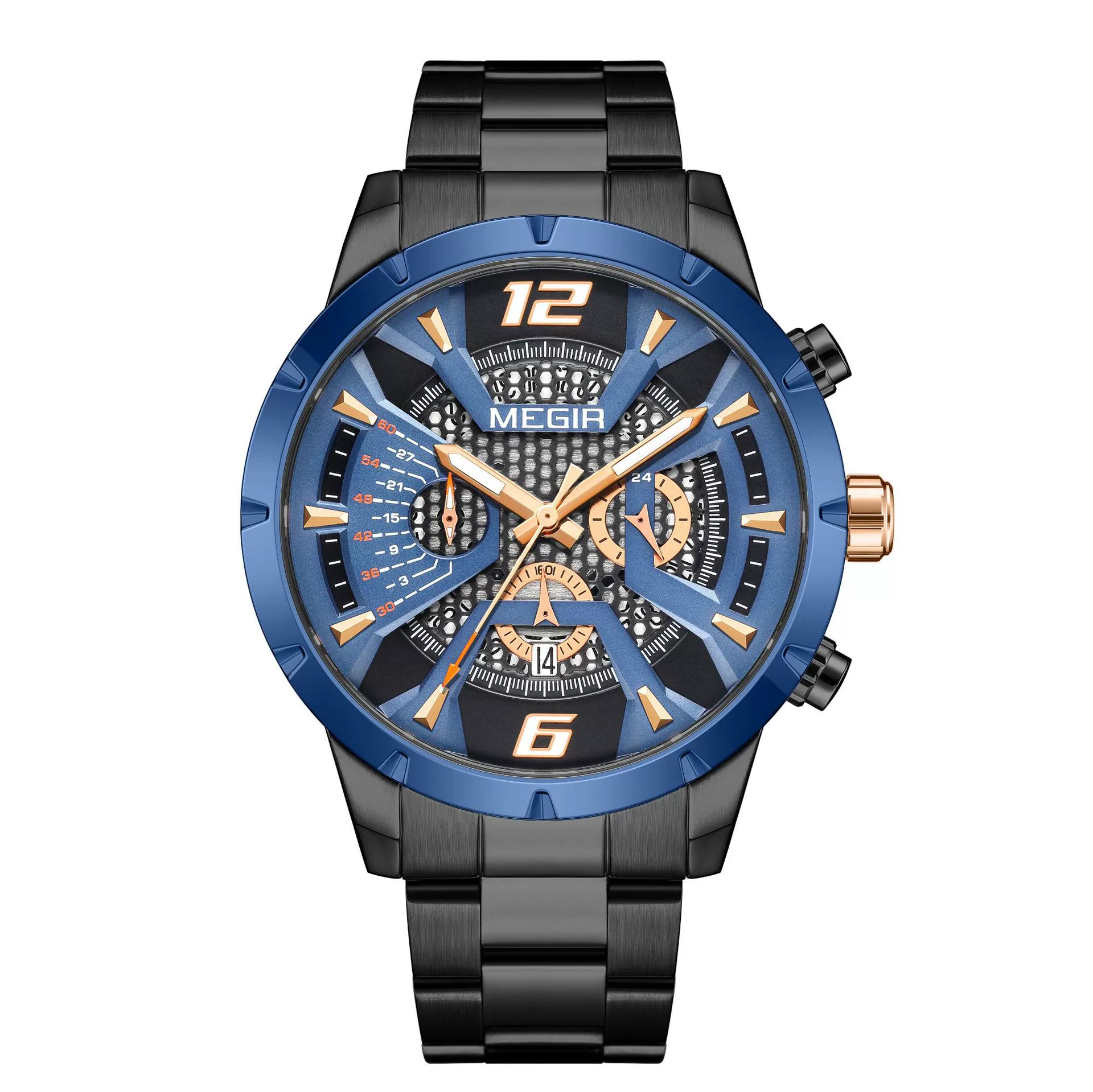Men's Business Watch Alloy Case Stainless Steel Band Round Dial Mineral Strengthened Glass Mirror - Image 9
