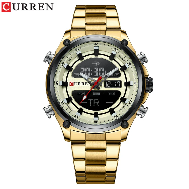 Men's Business Watch Steel Band Round Metal Case Stainless Steel Strap Dual Movement Chronograph Luminous - Image 7