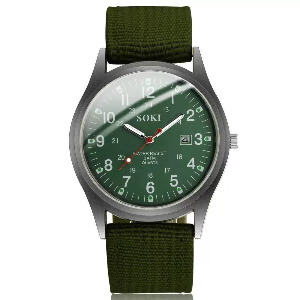 Men's Canvas Alloy Sports Casual Luminous Round Watch - Image 5